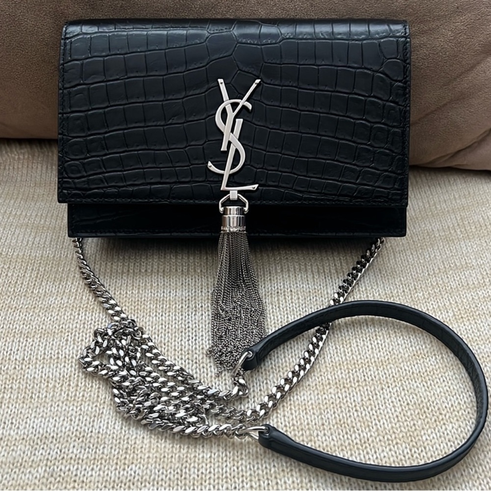 A108- 💯 % authentic YSL Kate wallet on chain bag with tassel